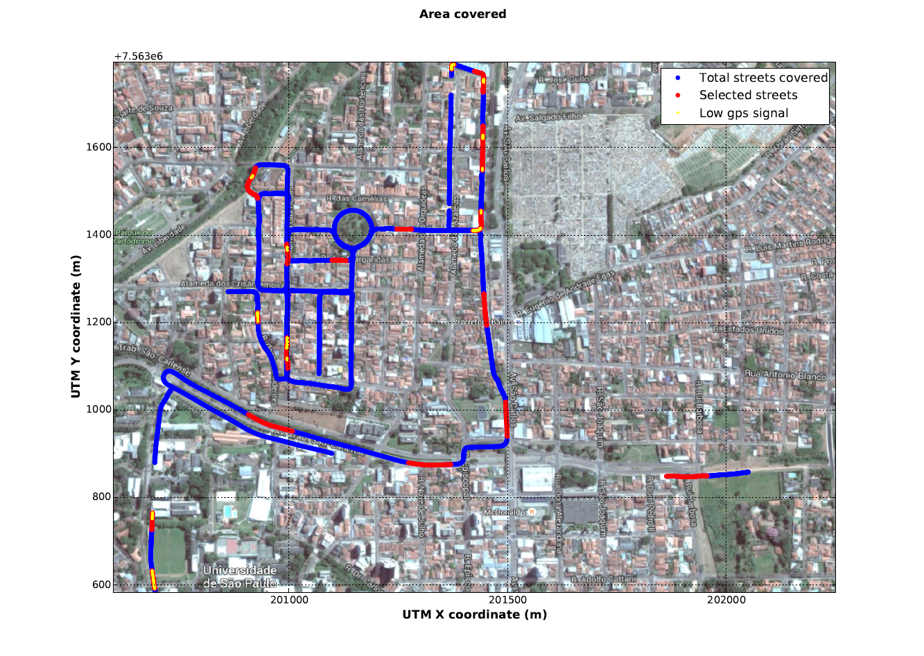 Map of collected data log.